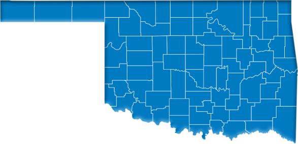 Map of states of Oklahoma