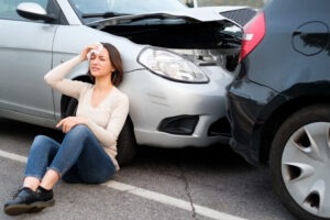 woman-upset-after-multi-car-crash