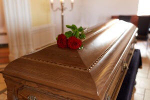 roses on a coffin