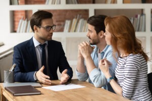 lawyer meeting with clients