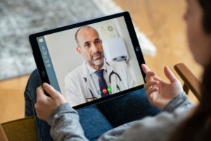 woman on a telehealth call