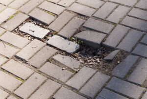 broken sidewalk