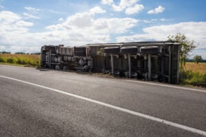 overturned tractor-trailer