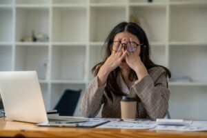 worker struggling with depression