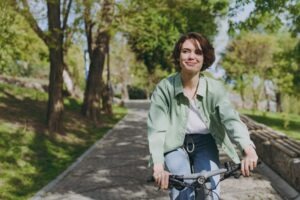 woman on a bicycle