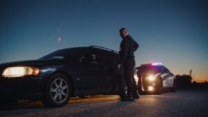 cop pulling over a drunk driver