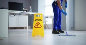 janitor mopping floor