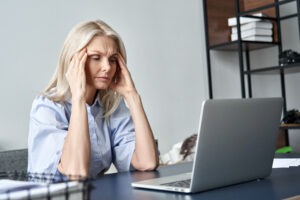 stressed woman at work