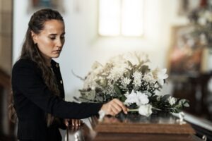 woman saying goodbye to lost loved one