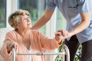 son greeting mom in nursing home